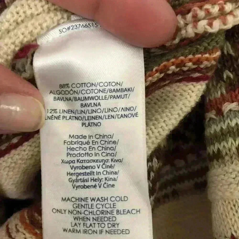 Chaps Women’s Knit Cotton & Linen Blend Top Sweater Size L/G - Picture 5 of 7